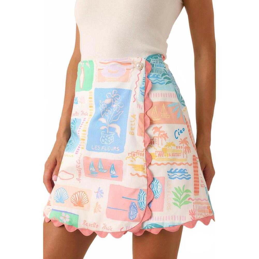 NEW PROSPERINA caterina mini wrap skirt in multi - Picture 5 of 7
